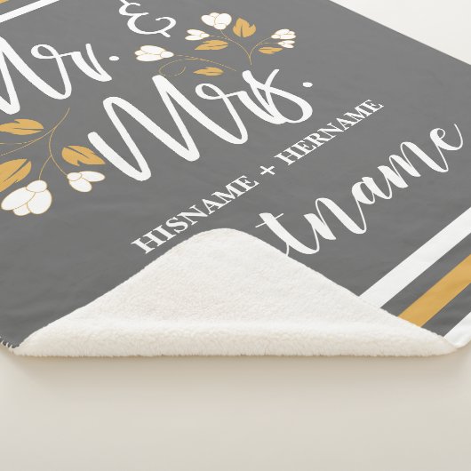 Script Typografy Personalisiert Mr. Wedding Sherpadecke (3/4)