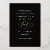 Script Typography Contemporary Wedding Folieneinladung (Vorderseite)