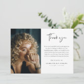 Script Typography Custom Photo & Message Sympathy Dankeskarte (Stehend Vorderseite)