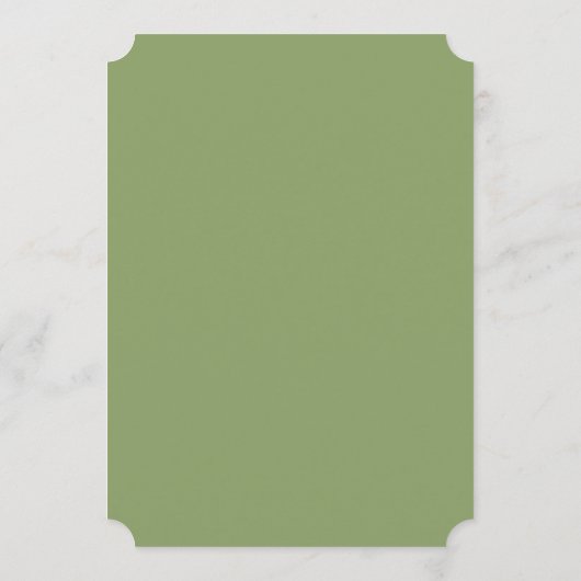 Script Typography Sage Green Wedding Menu Card Einladung (Rückseite)