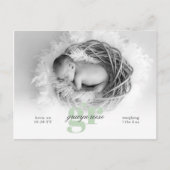Script und Monogram Baby Foto Postkarte (Vorderseite)