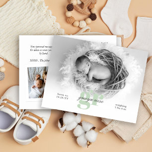 Script und Monogram Baby Foto Postkarte