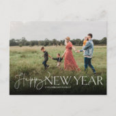 Script und Sans Flat New Years Postkarte (Vorderseite)