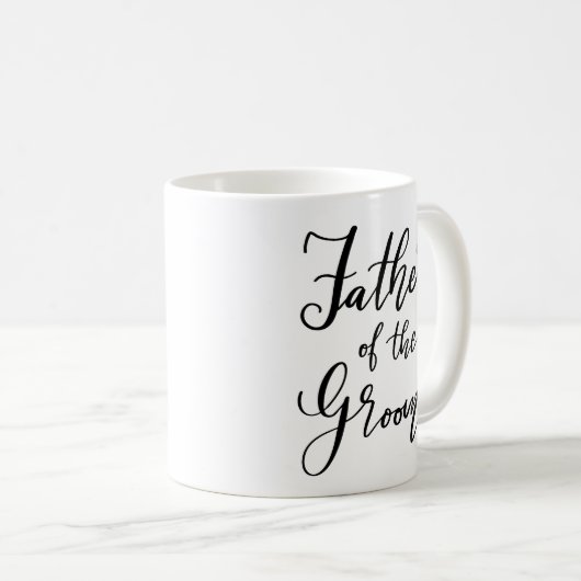 Script Vater der Groom Typografie Hochzeit Kaffeetasse (VorderseiteRechts)