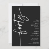 Script Vierzig 40. Geburtstag Einladung (Vorderseite)