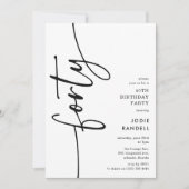 Script Vierzigster 40. Geburtstag Einladung (Vorderseite)