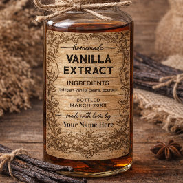 Script Vintage Homemade Vanilla Extract Label Weinetikett