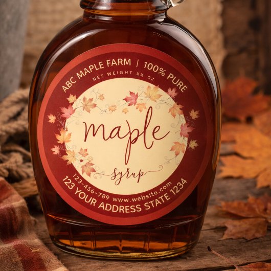 Script Vintage maple syrup labels Runder Aufkleber