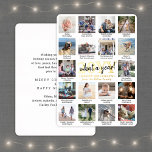Script Was für ein Jahr! 18 FotoCollage & Captions Folien Feiertagskarte<br><div class="desc">Was für ein Jahr zu erinnern! Senden Sie stilvolle fröhliche Grüße und teilen Sie 18 Ihrer Lieblingsfotos mit einer maßgeschneiderten 12x18-Foto-Collage Goldfolie-Urlaubskarte. Der Text auf diesem Template ist einfach zu personalisieren und enthält alle Formulierungen wie Frohe Weihnachten, glückliche Feiertage, Frohe Festtage, Neujahrsjubiläen usw. (IMAGE PLACEMENT TIP: Eine einfache Möglichkeit, ein...</div>