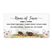 Script Watercolor Farm Quail Egg Carton Label (Vorne)