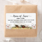 Script Watercolor Farm Wachtel Ei-Karton Etikett (Insitu)