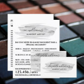 Script Watercolor Grau Pinselstrich Makeup Artist Flyer