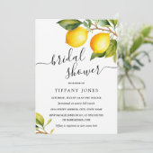 Script Watercolor Lemon Brautparty Einladung (Stehend Vorderseite)