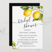 Script Watercolor Lemon Brautparty Einladung (Vorne/Hinten)