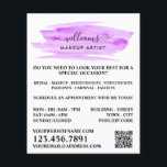 Script Watercolor Lila Pinselstrich Makeup Artist Flyer<br><div class="desc">Script Watercolor Lila Pinselstriche machen Künstlerwerbung zum Flyer vom Business Card Store.</div>