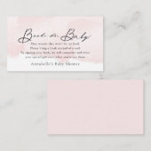 Script Watercolor Pink Babydusche Anfrage Begleitkarte (Vorne/Hinten)