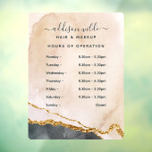 Script Watercolor Pink Black Gold Geschäftszeiten Fensteraufkleber (Blatt 3)