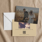 Script Wedding danke You Card, Foto und QR Code