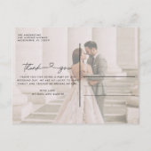 Script Wedding Foto Vielen Dank Postkarte (Rückseite)