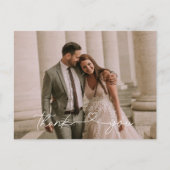 Script Wedding Foto Vielen Dank Postkarte (Vorderseite)