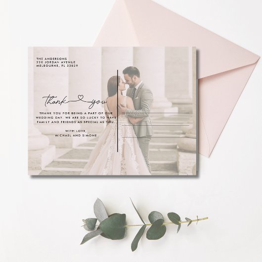 Script Wedding Foto Vielen Dank Postkarte