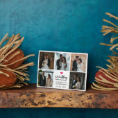Script Wedding Memories Heart Couple Photo Collage Fotoplatte (Seite)
