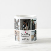 Script Wedding Memories Heart Couple Photo Collage Kaffeetasse (Mittel)