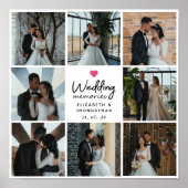 Script Wedding Memories Heart Couple Photo Collage Poster (Vorne)