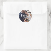 Script Wedding Mr. und Mrs. Foto Vielen Dank Runder Aufkleber (Tasche)