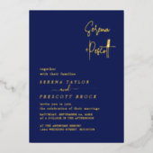 Script Wedding Real Foil Einladung (Vorderseite)