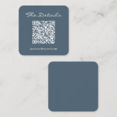 Script Wedding RSVP Details QR Code Dunkelblau Begleitkarte (Vorne/Hinten)