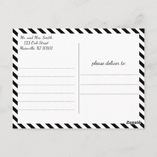 Script Wedding Thank You Post Card Postkarte (Rückseite)