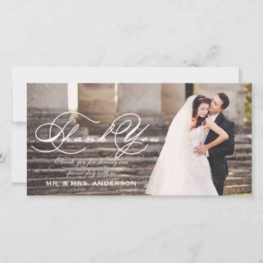 Script Wedding Vielen Dank Dankeskarte (Vorderseite)