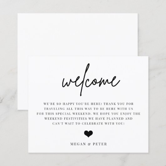 Script Wedding Welcome Bag Beilage Card (Vorne/Hinten)