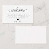 Script Wedding Welcome Bag Beilage Card Begleitkarte (Vorne/Hinten)