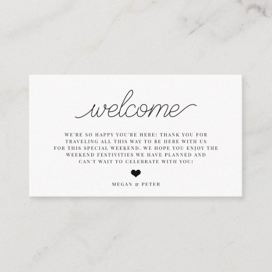 Script Wedding Welcome Bag Beilage Card Begleitkarte (Vorderseite)
