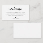 Script Wedding Welcome Bag Beilage Card Begleitkarte (Vorne/Hinten)