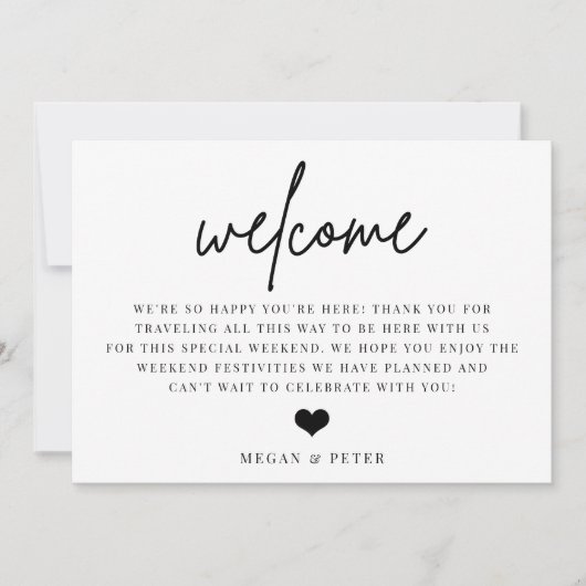 Script Wedding Welcome Bag Beilage Card Einladung (Vorderseite)