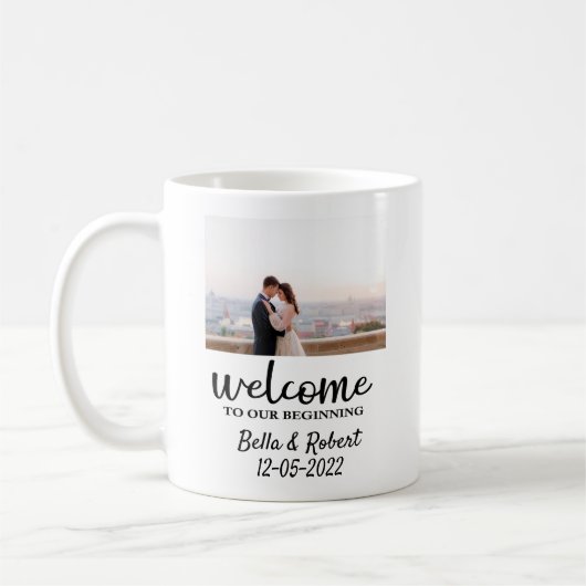 Script Wedding Welcome Sign Foam Board Kaffeetasse (Links)