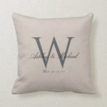SCRIPT WEDING MONOGRAM | Linen Foto Keepake Kissen<br><div class="desc">Die Script Wedding Monogram ist ein einfaches Design in heller Leinen, mit Ihrer Hochzeitsfeier in einer eleganten Schrifttyp, überschrieben mit Ihren Namen und Hochzeitsdatum in einem klassischen Schriftart, und Ihre Lieblingsfotografie auf der Rückseite. Dieser entspannte Landstil wird mit vielen verschiedenen Innendekorationsthemen funktionieren, was der Bettwäsche Eleganz und Eleganz verleiht. Das...</div>