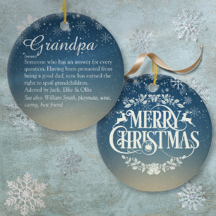 Script Weihnachten Opa, Großvater, Papa Definition Keramik Ornament
