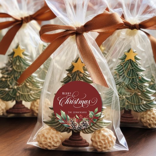 Script Weihnachten Runder Aufkleber