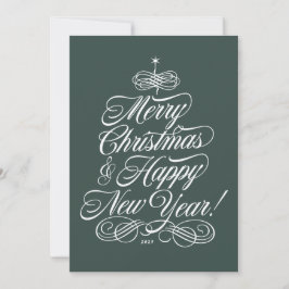 Script Weihnachtskarte in Grün Feiertagskarte