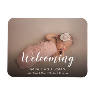 Script Welcome Baby Foto Magnet