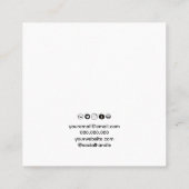 Script White Classic und Chic Jewelry Display Card Quadratische Visitenkarte (Rückseite)