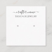 Script White Classic und Chic Jewelry Display Card Quadratische Visitenkarte (Vorderseite)