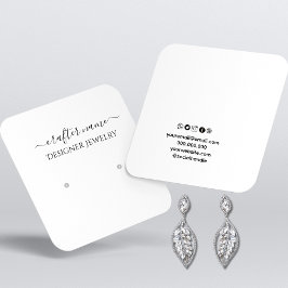 Script White Classic und Chic Jewelry Display Card Quadratische Visitenkarte