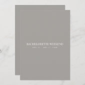 Script White & Gray Bachelorette Weekend Card Einladung (Vorne/Hinten)