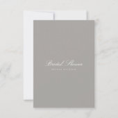 Script White & Gray Bridal Dusche Einladung (Vorderseite)