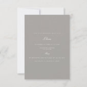 Script White & Gray Bridal Dusche Einladung (Rückseite)